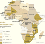 Landkarte/ Infografik:  Altpestizide in Afrika / DIE ZEIT 35/03