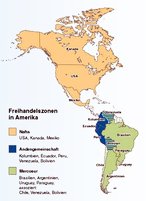 Infografik: Freihandelszonen in Amerika; Großansicht [FR]
