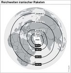 Infografik: Reichweite iranischer Raketen; Großansicht [FR]
