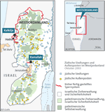 Westjordanland: jüdische Siedlungen und Außenposten; Sperranlage