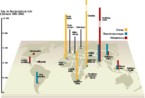 Weltkarte: Todesopfer durch wetterbedingte Naturkatastrophen / Le Monde diplomatique
