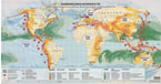 Weltkarte: Bedrohung durch Naturgewalten/ Wirtschaftswoche 6.1.05, S.20/21