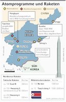 Infografik: Nordkorea: Atomprogramme und Raketen; Großansicht [FR]